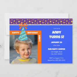 Convites Foto para crianças personalizadas Parabéns com cha