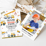 Convites Foto Parar A Construção Do Tráfego Aniversário<br><div class="desc">Foto: Parar o Convite de Aniversário da Construção do Tráfego Qualquer convite de aniversário de construção de obras de idade de um garoto com vários veículos de construção, gruas, patos e escavadoras, assim como uma foto no verso. Esta paragem do convite de aniversário de trânsito também apresenta vários sinais de...</div>