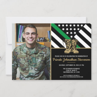 Convites Foto Patriótica de Graduação Básica Militar