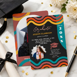 Convites Foto Personalizada 2025 Formatura Retro Funky