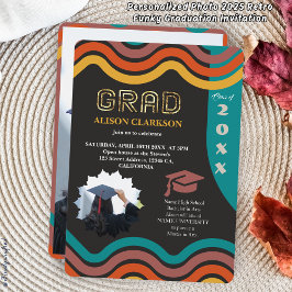 Convites Foto Personalizada 2025 Graduação Retro Funky