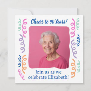 Convites Foto personalizada anima 90 anos de streaming de a