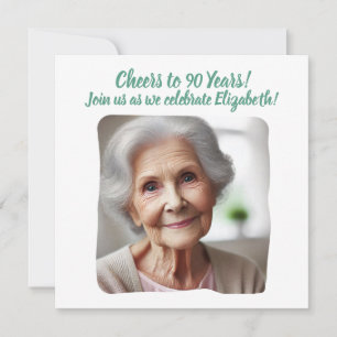 Convites Foto personalizada anima a 90 anos de aniversário 