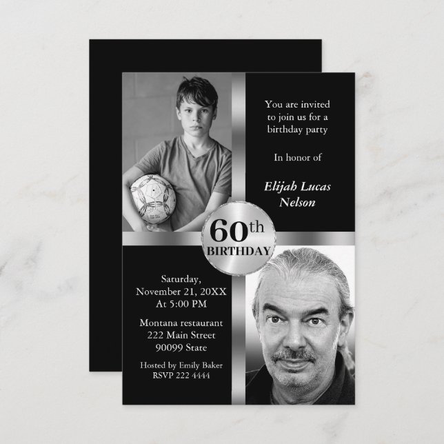 Convites Foto personalizada Aniversário (Frente/Verso)