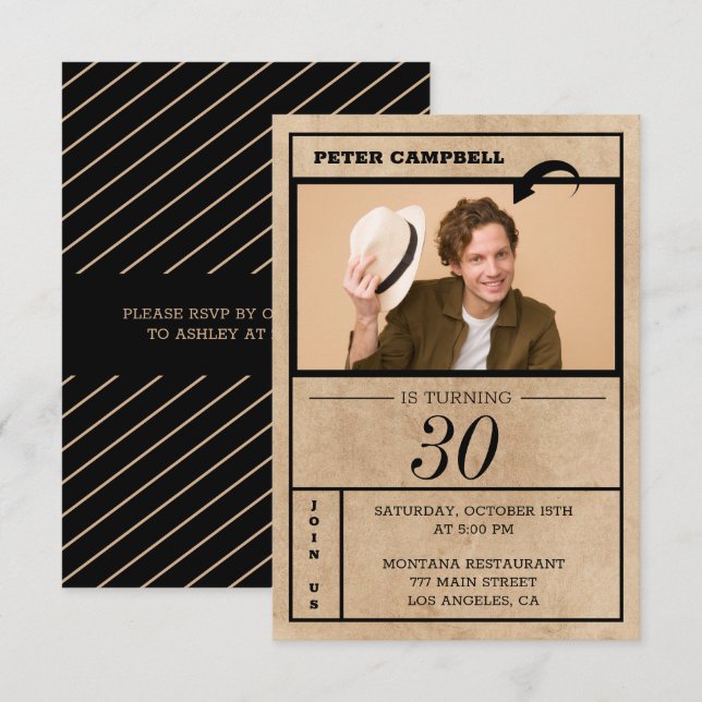 Convites Foto personalizada Aniversário (Frente/Verso)