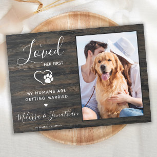 Convites Foto Personalizada Cachorro Pet Casamento Rústico 