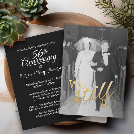 Convites Foto Personalizada de 56º Aniversário de Casamento