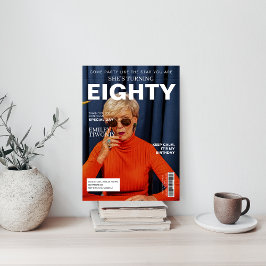 Convites Foto personalizada de Aniversário de 80 da Revista