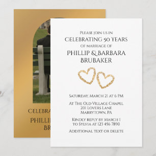 Convites Foto personalizada de aniversário de casamento de 