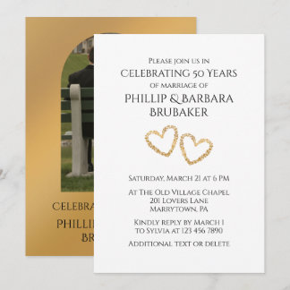 Convites Foto personalizada de aniversário de casamento de