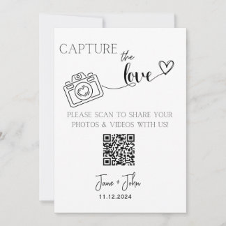 Convites Foto personalizada de casamento Código QR Captura
