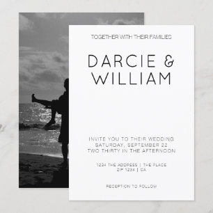 Convites Foto Personalizada de Casamento Elegante Simples M