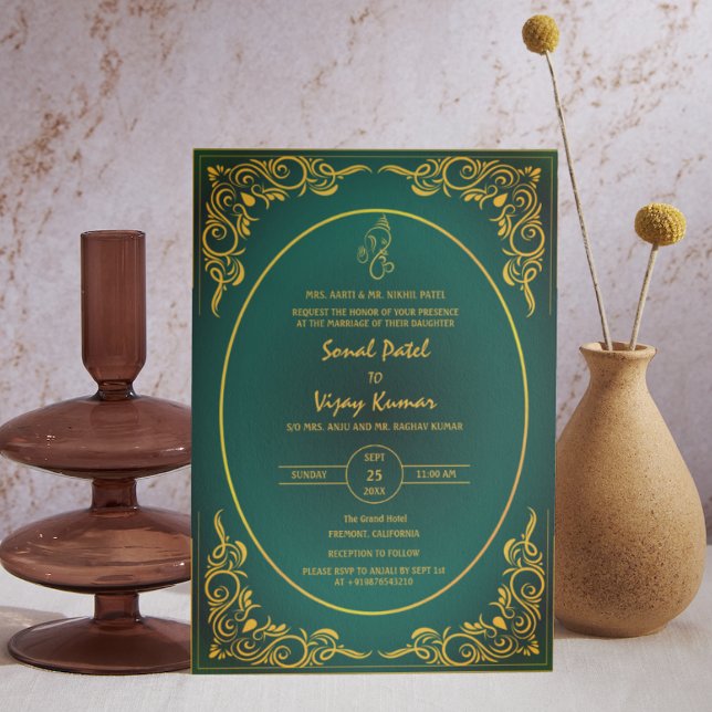 Convites Foto personalizada de casamento hindu Inv (Criador carregado)