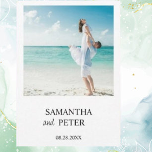 Convites Foto personalizada de casamento moderno de praia