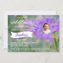 Foto personalizada de flor selvagem púrpura Aniver
