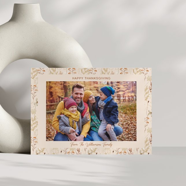 Convites Foto Personalizada de Flores Selvagens de Outono e (Criador carregado)