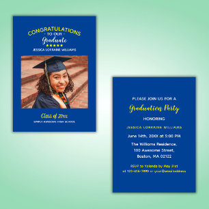 Convites Foto personalizada de graduação do Formando de par