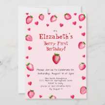 Foto Personalizada De Morango De Aniversário Rosa 