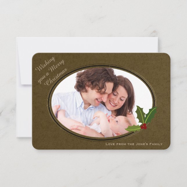 Convites Foto personalizada de quadro de efeito antigo Nata (Frente)