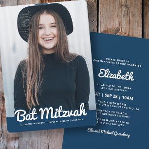 Convites Foto personalizada do Bat Mitzvah