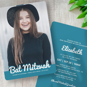 Convites Foto personalizada do Bat Mitzvah