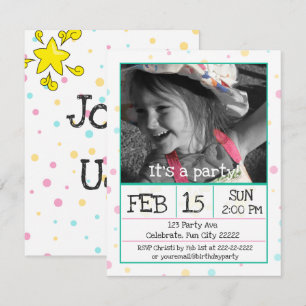 Convites Foto personalizada do Bolinhas