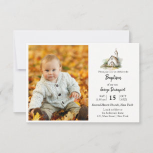 Convites Foto personalizada do evento religioso do Batismo