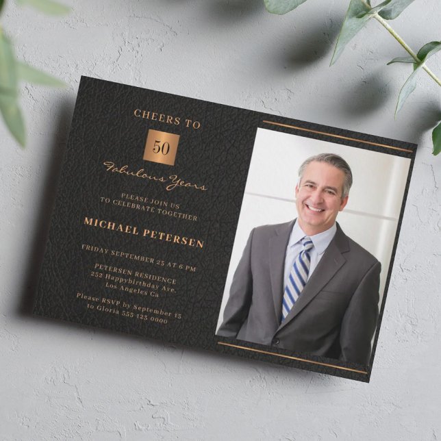 Convites Foto personalizada elegante e elegante de ouro pre (Criador carregado)