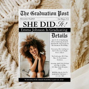 Convites Foto personalizada exclusiva divertida do jornal d