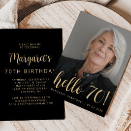 Convites Foto Personalizada Feliz 70 Aniversário de 70 Anos