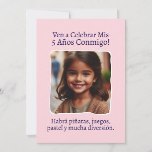 Convites Foto Personalizada Meus 5 Anos Aniversário Cinco