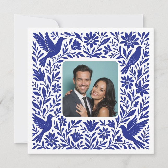 Convites Foto personalizada mexicana Otomí Tenango Salvar D (Frente)