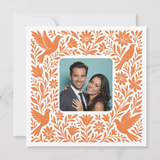 Convites Foto personalizada mexicana Otomí Tenango Salvar D (Frente)