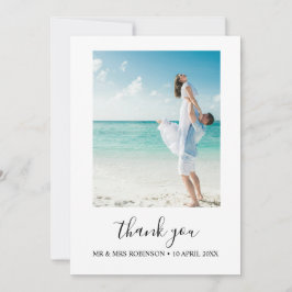 Convites Foto personalizada obrigado de casamento da Praia 
