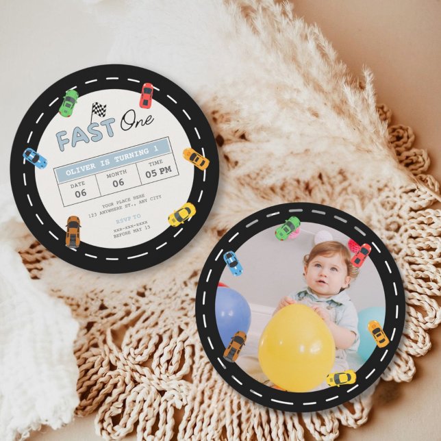 Convites Foto personalizada, primeiro aniversario rápido de (Criador carregado)