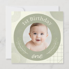 Convites Foto Personalizada Primeiro Aniversário - Sage Per
