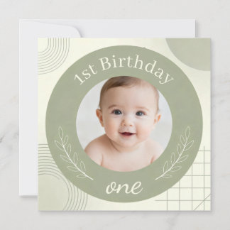 Convites Foto Personalizada Primeiro Aniversário - Sage Per