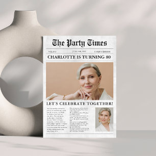 Convites Foto personalizada única de 80 de aniversário