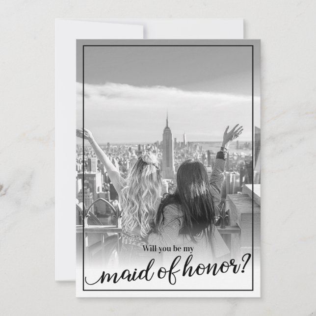 Convites Foto Personalizada Você Será Minha Madrinha de cas (Frente)