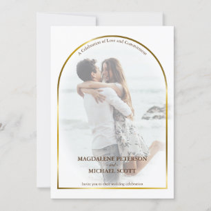 Convites Foto pessoal: Casamento com Frame de Arch Dourado