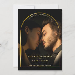 Convites Foto pessoal Casamento Preto do Quadro de Arca Dou