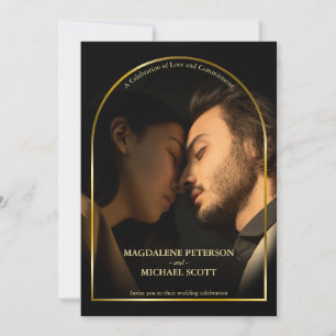 Convites Foto pessoal Casamento Preto do Quadro de Arca Dou