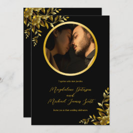 Convites Foto pessoal do Círculo Dourado no Casamento Negro