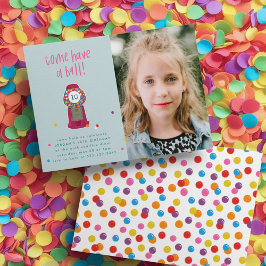 Convites Foto: Pink Gumball Machine Candy Bubble Party