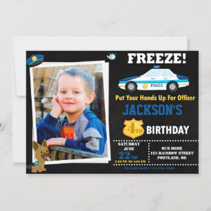 Convites Foto: policial convidado de aniversário K9 cachor