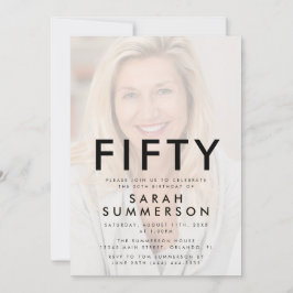 Convites Foto Preto Branco Aniversário de 50 anos