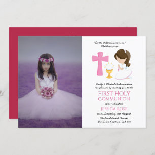 Convites FOTO Primeira Sagrada Comunhão Convida Rapariga BR