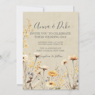 Convites Foto QR Code Daît Wildflower Wedding