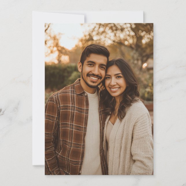 Convites Foto Quente Dourada Alegre (Frente)