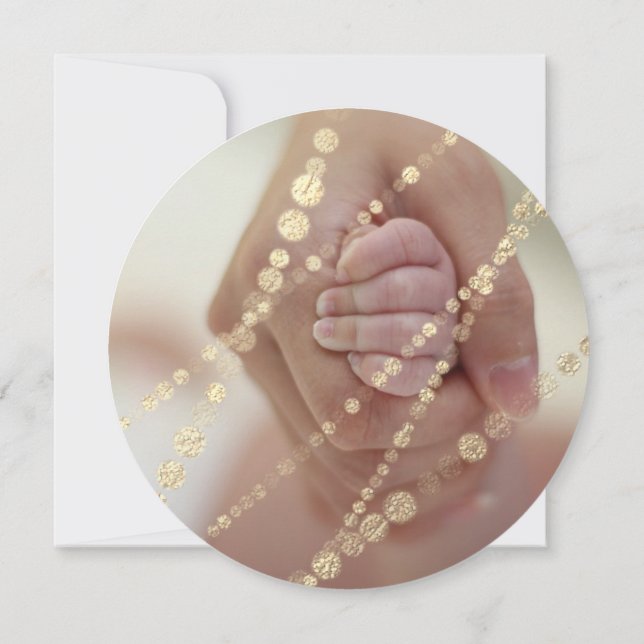 Convites Foto Real Rosa-Dourada Rosa chá de fraldas Raparig (Verso)